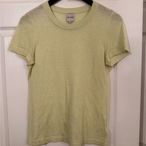 NIC+ZOE Soft Light Green/ Yellow Short Sleeve Tee